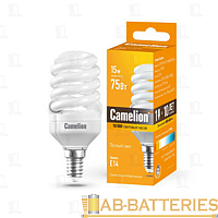 Лампа энергосберегающая Camelion T2 E14 15W 2700К 220-240V спираль (1/5/25/100)