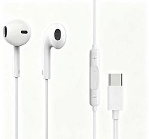 Наушники вставные GoPower GPHP08 с микр. Type-C белый (1/200/800)