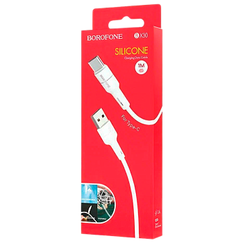 Кабель Borofone BX30 USB (m)-Type-C (m) 1м 3.0A силикон белый (1/360)