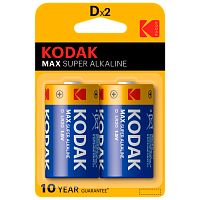 Батарейка Kodak MAX LR20 D BL2 Alkaline 1.5V (2/20/100/3200)