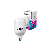 Лампа светодиодная Космос HW E27/E40 40W 6500К 220V цилиндр матовая (1/20)