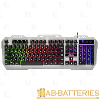 Клавиатура проводная Defender GK-140L Metal Hunter игровая USB 1.5м серебряный (1/20)
