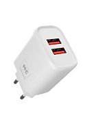 Сетевое З/У MORE CHOICE НС10 2USB 2.4A белый (1/50/100)