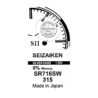 Батарейка SEIZAIKEN 315 (SR716SW)  Silver Oxide 1.55V (1/10/100/1000)