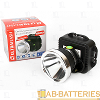 Фонарь налобный Ultraflash E157 3W CREE от аккумулятора IP66 3 режима черный (1/40)