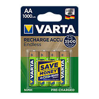 Аккумулятор бытовой Varta HR6 AA BL4 NI-MH Endless 1000mAh (4/40/400)