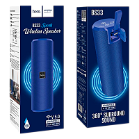 Портативная колонка HOCO BS33 bluetooth 5.0 IPX5 microSD синий (1/30)