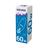 Лампа накаливания Космос E27 60W 220-240V свеча Брест прозрачная