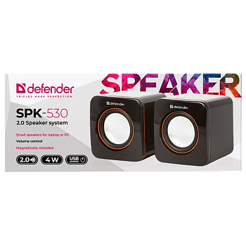 Колонки 2.0 Defender SPK-530 4W USB черный (1/20)