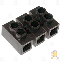 Колодка клеммная 3*3 (2,5кв.мм) карболит  1/1200