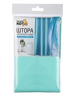 Штора для ванной Рыжий кот 180х180см зеленый (1/10/40)