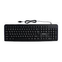 Клавиатура проводная GoPower GPK01 классическая USB 1.35м черный (1/20)