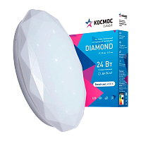 Светильник настенно-потолочный Космос DIAMOND Classic 24W 230V LED накладной белый (1/20)