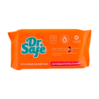 Влажные салфетки Dr.Safe 70шт. для рук антибакт.+ромашка (1/12)