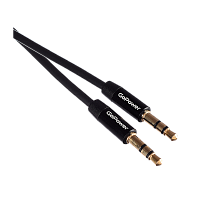 Кабель AUX GoPower Jack 3.5mm (m)-Jack 3.5mm (m) 2м TPE черный Premium Zip-Lock c подвесом (1/250)