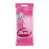 Бритва одноразовая Gillette "Blue II Women" 2 лезвия 5шт. (1/24)