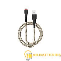 Кабель Borofone BX25 USB (m)-Lightning (m) 1м 2.4A нейлон черный (1/360)