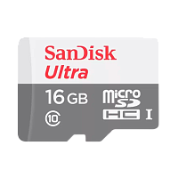 Карта памяти microSD SanDisk ULTRA 16GB Class10 UHS-I (U1) 80 МБ/сек без адаптера