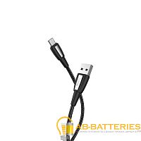 Кабель HOCO X39 USB (m)-microUSB (m) 1м 2.4A ткань черный (1/33/330)
