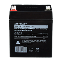 Аккумулятор свинцово-кислотный GoPower LA-1245 12V 4.5Ah T1/ F1 (1/10)