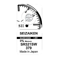 Батарейка SEIZAIKEN 379 (SR521SW)  Silver Oxide 1.55V (1/10/100/1000)