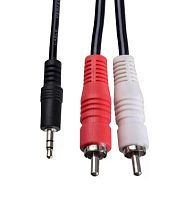 Кабель AUX Perfeo Jack 3.5mm (m)-2xRCA (m) 2м черный (1/35) 