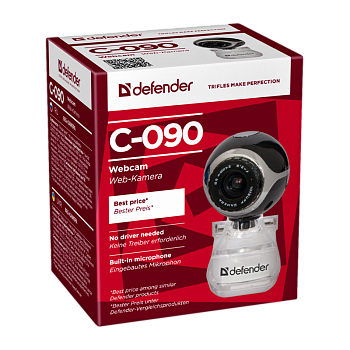 Веб-камера Defender C-090 CMOS 640x480 0.3Мп USB+Jack 3.5мм черный (1/50)