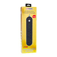 Сетевой фильтр Live Power LP3301 3р.С/З 10A 2.0м 3USB с выкл. черный (1/50)