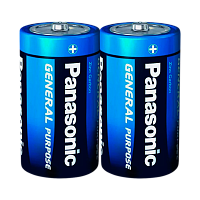 Батарейка Panasonic GENERAL Purpose R20 D SH2 Heavy Duty 1.5V (2/24/288) (ЕСТЬ ЗАМЕНА арт R20BE/2BP)