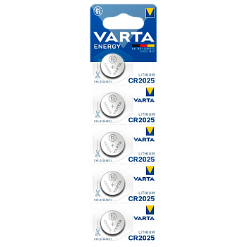 Батарейка Varta ENERGY CR2025 BL5 Lithium 3V (6025) (5/100/500)