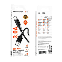 Кабель Borofone BX119 USB (m)-Type-C (m) 1м 3.0A ПВХ черный (1/360)