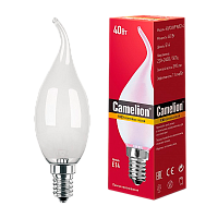 Лампа накаливания Camelion E14 40W 220-240V свеча на ветру 35мм матовая (1/100)
