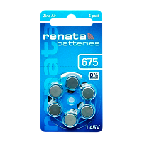 Батарейка Renata ZA675 BL6 Zinc Air 1.45V (6/60/300/3000)