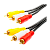 Кабель Atcom AT1002 3xRCA (m)-3xRCA (m) 1.0м силикон черный в пакете (1/10/500)