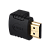 Переходник GoPower HDMI (m)-HDMI (f) угловой 4K 60Hz черный в пакете (1/500)