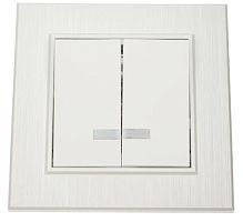 Выключатель Makel KAREA LINE STAR 2-клав.10A с индикатором жемчужный 86100023
