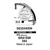 Батарейка SEIZAIKEN 384 (SR41SW)  Silver Oxide 1.55V (1/10/100/1000)