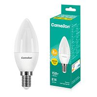 Лампа светодиодная Camelion C35 E14 15W 3000К 220V свеча 37мм матовая белый (1/10/100)