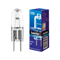 Лампа галогенная Camelion JC G4 20W 3000К 12V капсула прозрачная (1/5/100)