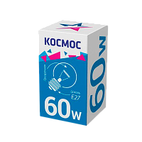 Лампа накаливания Космос E27 60W 220-240V шар Брест прозрачная