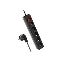 Сетевой фильтр Космос 5р.С/З 10A 3.0м ПВС 3x0.75мм² черный (1/20)