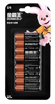 Батарейка Duracell CN Basic LR6 AA BL8 Alkaline 1.5V (Китай) (8/96/384)