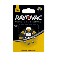 Батарейка Rayovac ACOUSTIC ZA10 BL8 Zinc Air 1.45V 0%Hg (8/80/800)