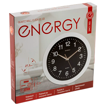 Часы Energy ЕС-03 настенные кварцевые кругл. (1/10)