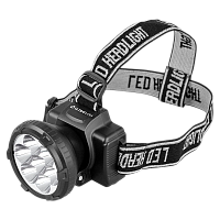 Фонарь налобный Ultraflash LED5362 0.9W 7LED от батареек 2 режима черный (1/5/100)