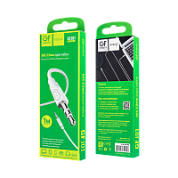 Кабель AUX GFPower J01 Jack 3.5mm (m)-Jack 3.5mm (m) 1м ПВХ белый (1/200/800)