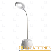 Светильник настольный Ultraflash UF-707 4.5W 220V 1LED на основании сенс. пенал белый (1/30)
