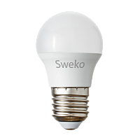Лампа светодиодная Sweko G45 E27 5W 6500К 230V шар (1/5/100)