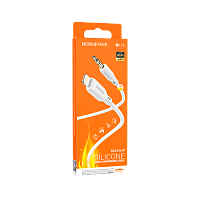 Кабель AUX Borofone BL18 Jack 3.5mm (m)-Lightning (m) 1м силикон белый (1/63/252)