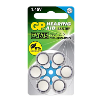 Батарейка GP ZA675 BL6 Zinc Air 1.45V (6/60/300/3000) R